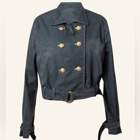 NWT Alix of Bohemia Marina Double-Breasted Waxed-Cotton Jacket sz XS $1,740 - Picture 2 of 5